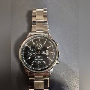 Silver and Black Men's Watch
